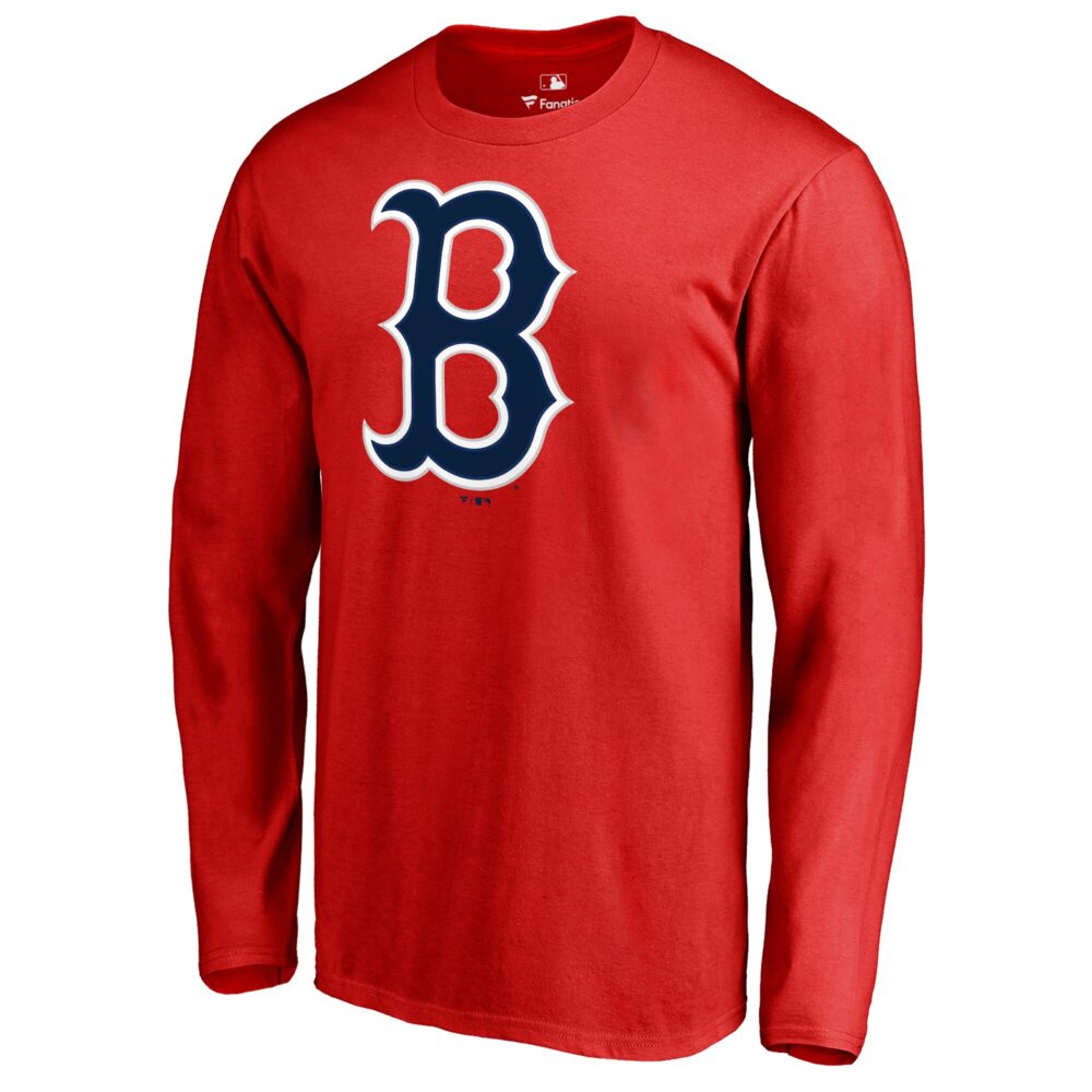Men's Boston Red Sox Rafael Devers  Branded Red Backer Long Sleeve T-Shirt