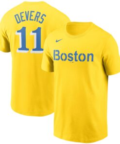 Men's Boston Red Sox Rafael Devers Nike Gold City Connect Name & Number T-Shirt