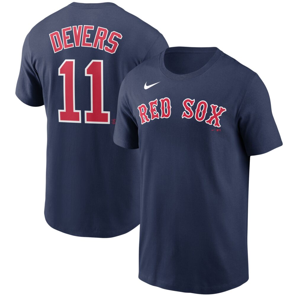 Men's Boston Red Sox Rafael Devers Nike Navy Name & Number T-Shirt
