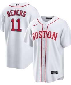 Men's Boston Red Sox Rafael Devers Nike White 2021 Patriots' Day Official Replica Player Jersey