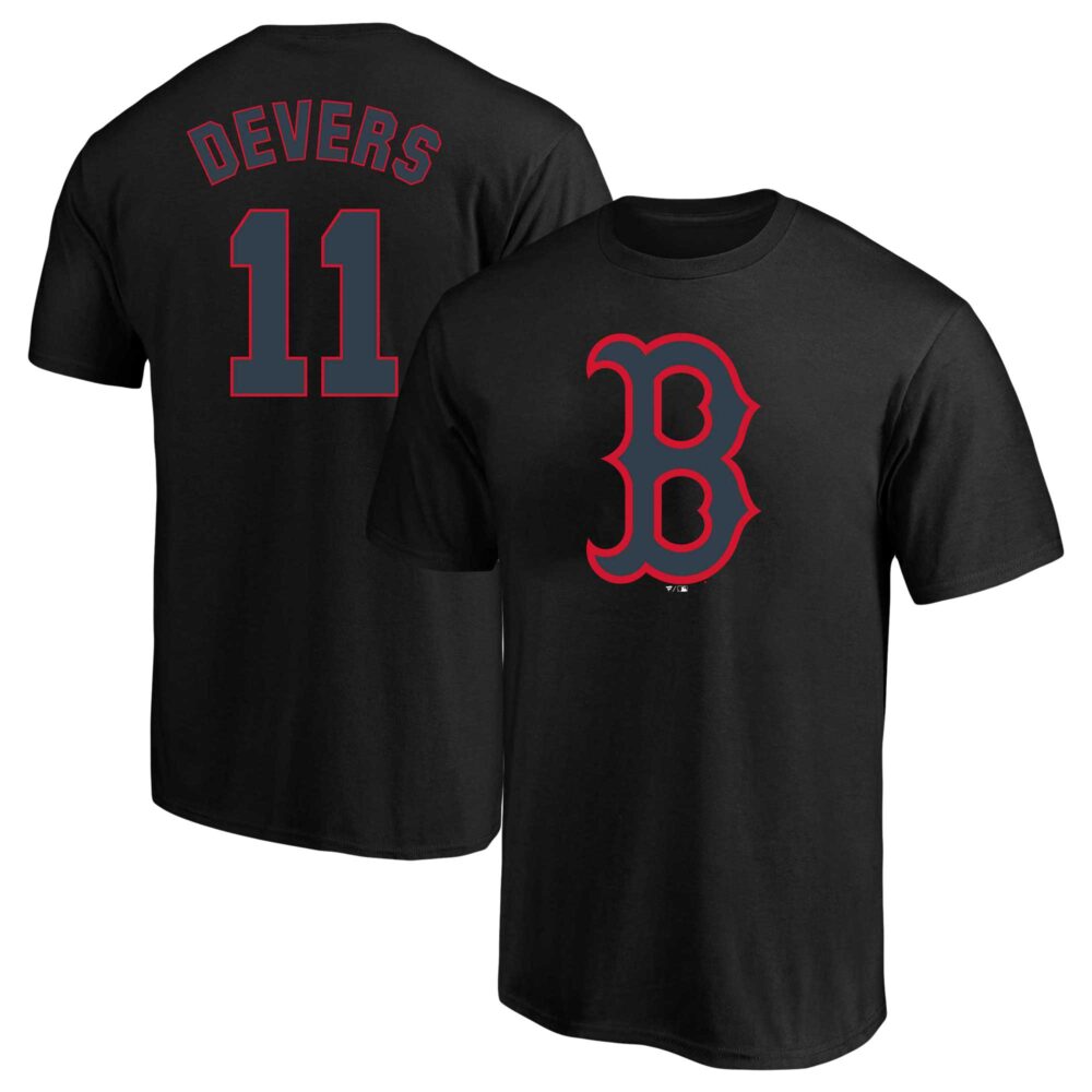 Men's Boston Red Sox Rafael Devers Profile Black Big & Tall Name & Number T-Shirt
