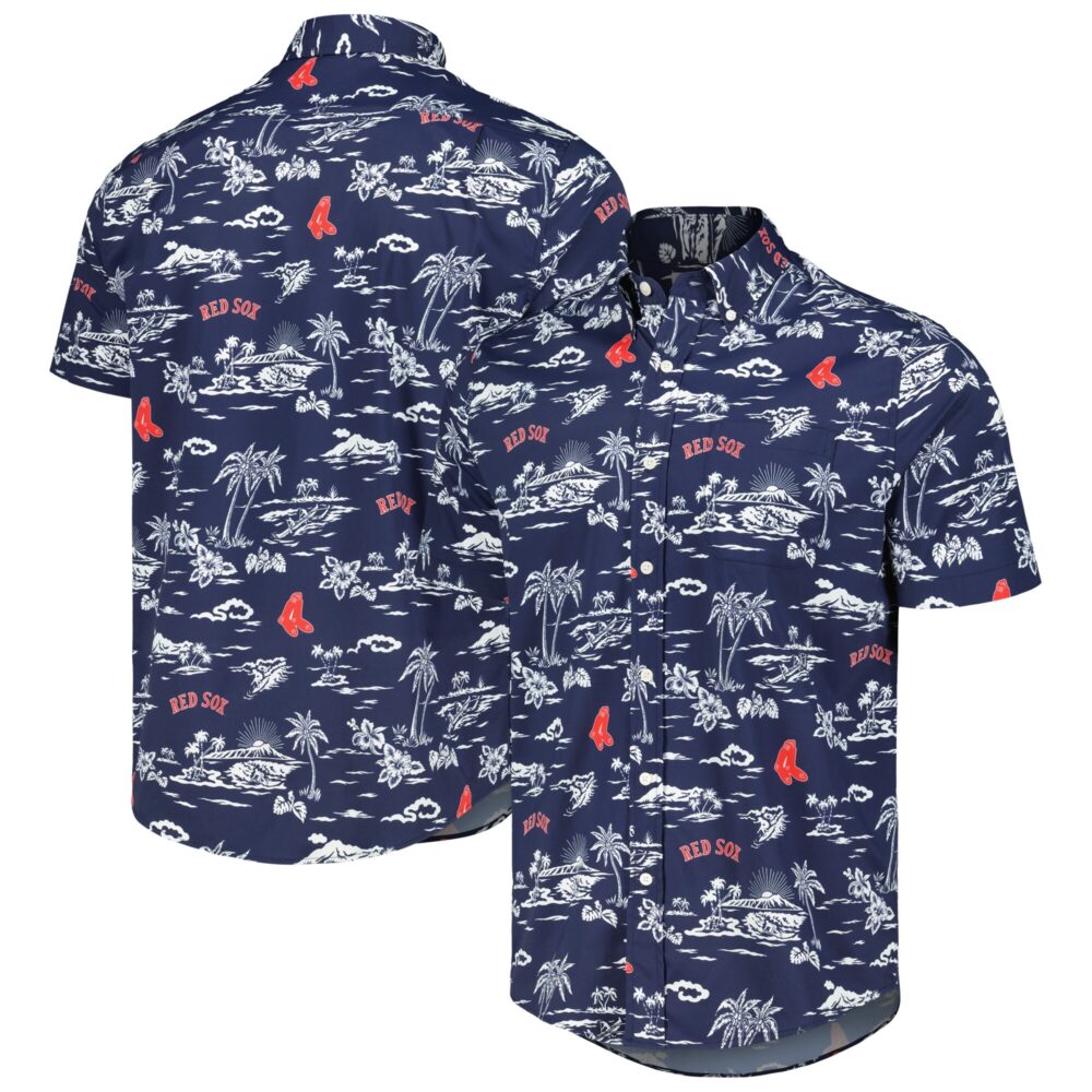 Men's Boston Red Sox Reyn Spooner Navy Cooperstown Collection Kekai Button-Down Shirt