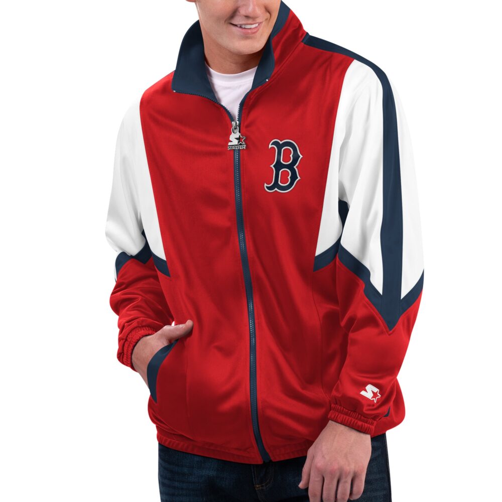 Men's Boston Red Sox Starter Red Lead Runner Full-Zip Jacket