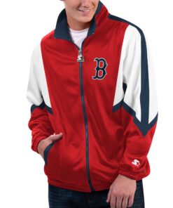 Men's Boston Red Sox Starter Red Lead Runner Full-Zip Jacket