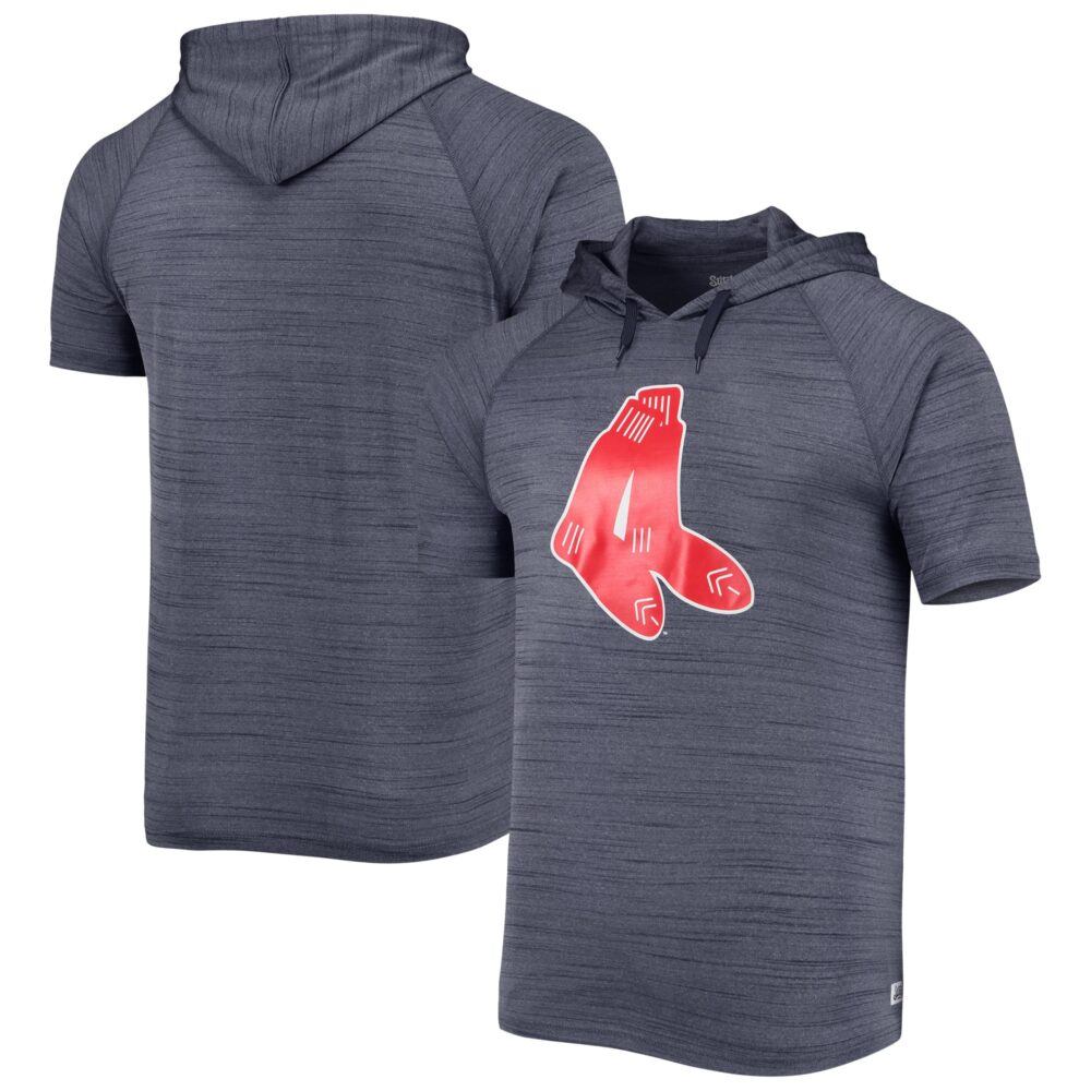 Men's Boston Red Sox Stitches Navy Space-Dye Raglan Hoodie T-Shirt