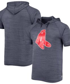 Men's Boston Red Sox Stitches Navy Space-Dye Raglan Hoodie T-Shirt
