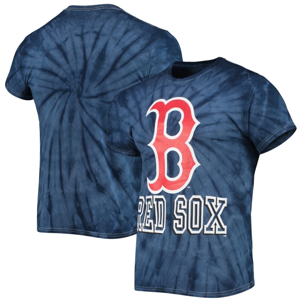 Men's Boston Red Sox Stitches Navy Spider Tie-Dye T-Shirt