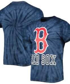 Men's Boston Red Sox Stitches Navy Spider Tie-Dye T-Shirt