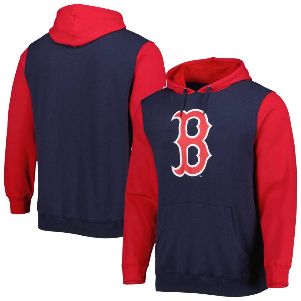 Men's Boston Red Sox Stitches Navy/Red Team Pullover Hoodie