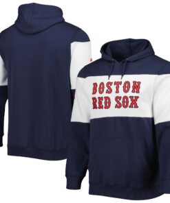 Men's Boston Red Sox Stitches Navy/White Stripe Pullover Hoodie