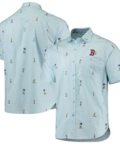 Men's Boston Red Sox Tommy Bahama Light Blue Hula All Day Button-Up Shirt