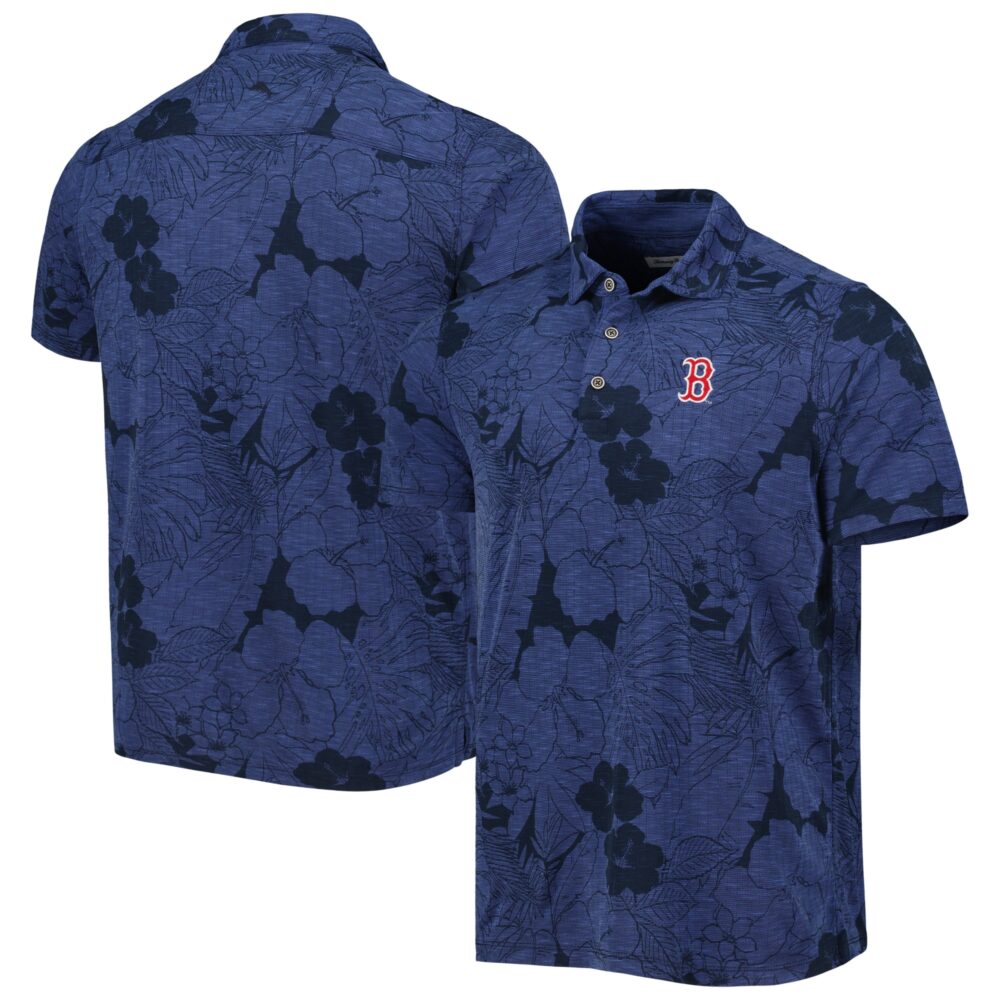 Men's Boston Red Sox  Tommy Bahama Navy Blooms Polo