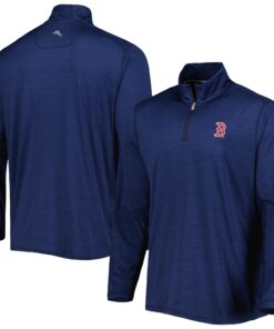 Men's Boston Red Sox Tommy Bahama Navy Delray IslandZone Half-Zip Top