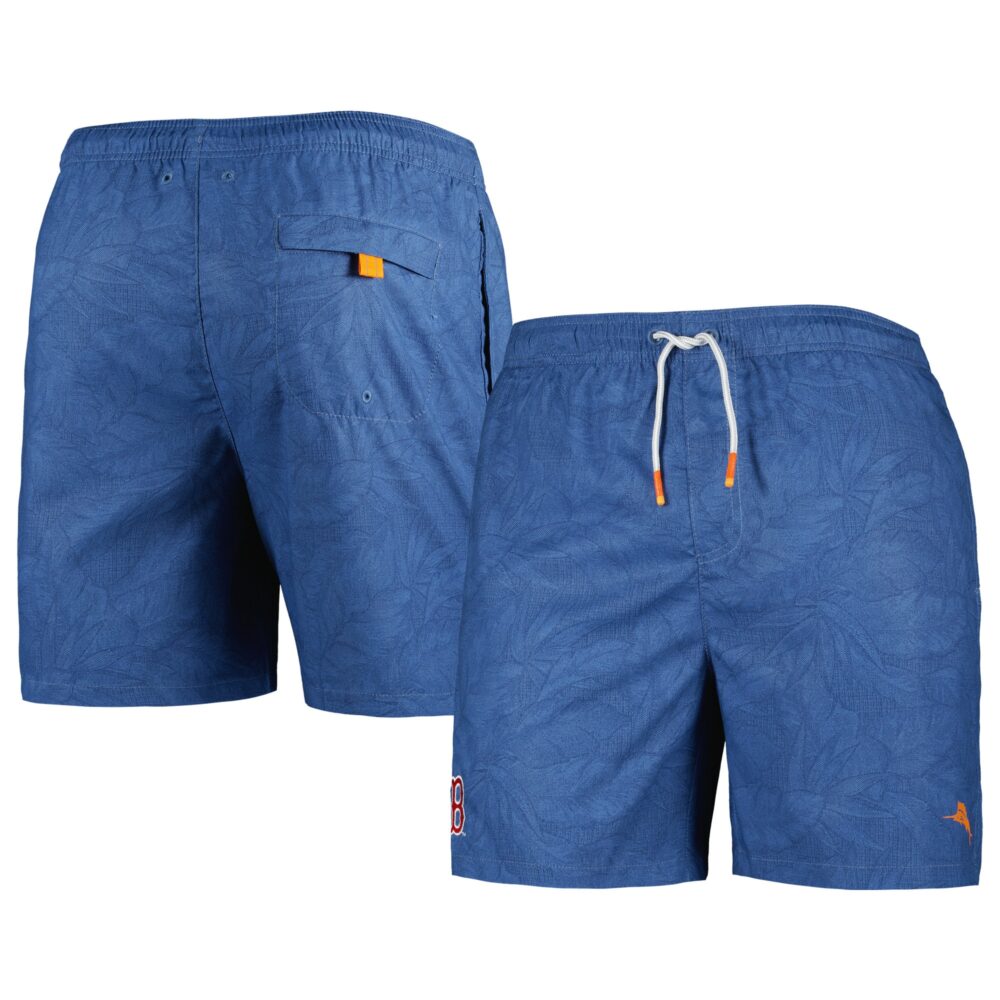 Men's Boston Red Sox Tommy Bahama Navy Naples Layered Leaves Swim Trunks