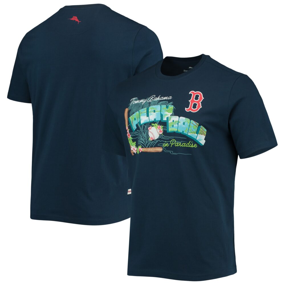 Men's Boston Red Sox Tommy Bahama Navy Play Ball T-Shirt