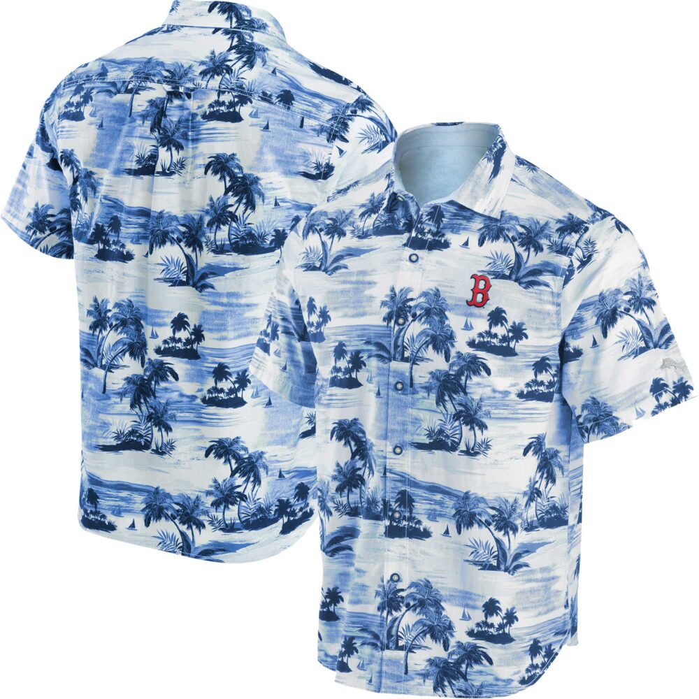 Men's Boston Red Sox Tommy Bahama Navy Tropical Horizons Button-Up Shirt