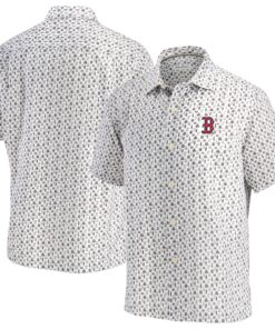 Men's Boston Red Sox Tommy Bahama White Baja Mar Short Sleeve Button-Up Shirt