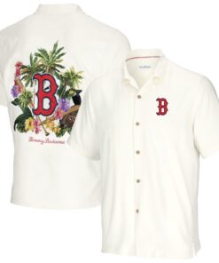 Men's Boston Red Sox Tommy Bahama White Go Big or Go Home Camp Button-Up Shirt