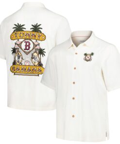 Men's Boston Red Sox Tommy Bahama White Pitcher's Paradiso Button-Up Camp Shirt