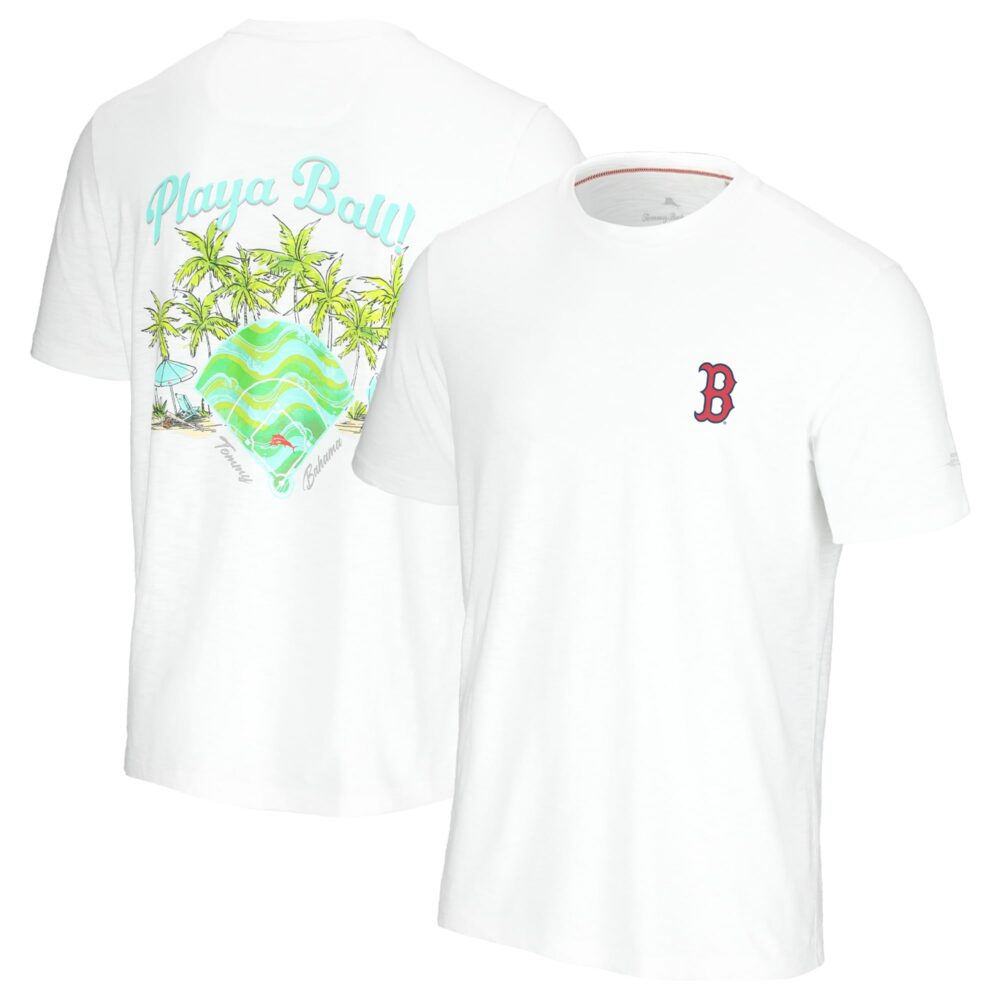 Men's Boston Red Sox  Tommy Bahama White Playa Ball T-Shirt