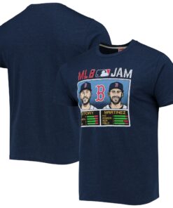 Men's Boston Red Sox Trevor Story & J.D. Martinez Homage Navy MLB Jam Tri-Blend T-Shirt