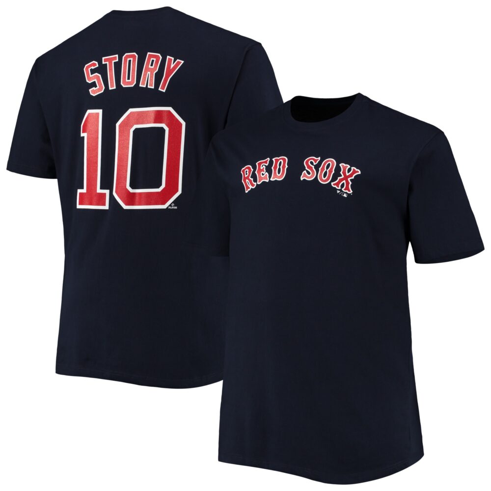 Men's Boston Red Sox Trevor Story Navy Big & Tall Name & Number T-Shirt