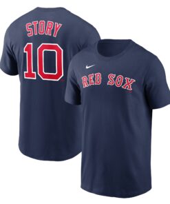 Men's Boston Red Sox Trevor Story Nike Navy Name & Number T-Shirt
