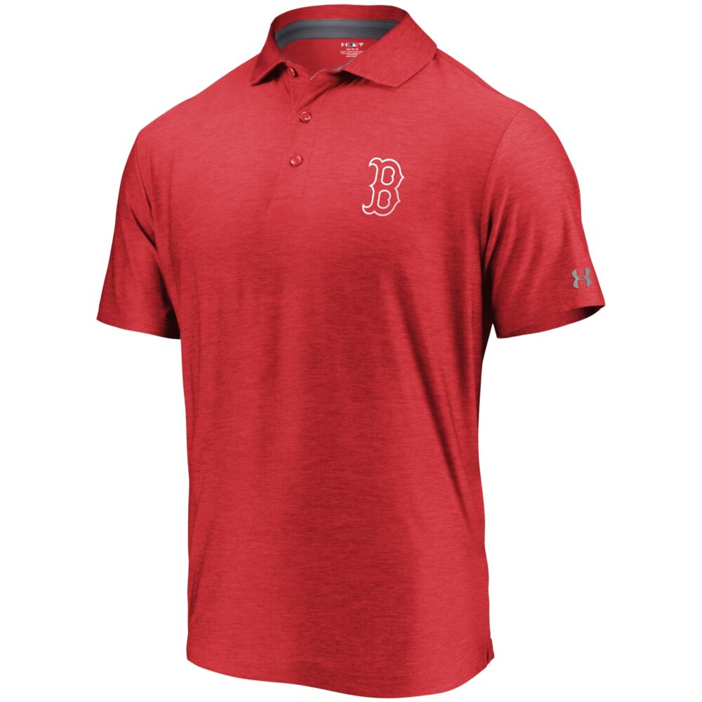 Men's Boston Red Sox Under Armour Red Playoff Outline Left Chest Performance Polo