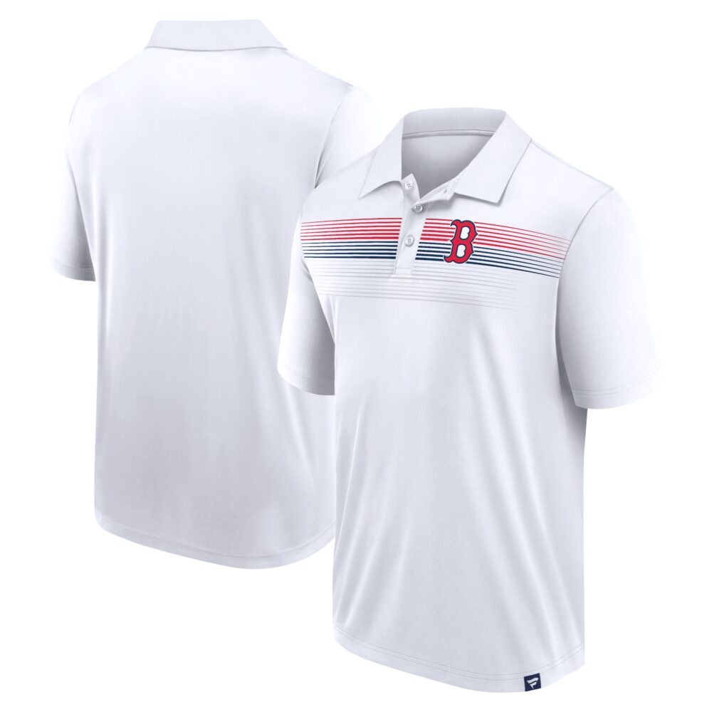 Men's Boston Red Sox White  Branded Victory For Us Interlock Polo