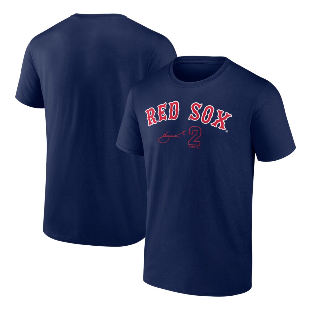Men's Boston Red Sox Xander Bogaerts  Branded Navy Player Name & Number T-Shirt