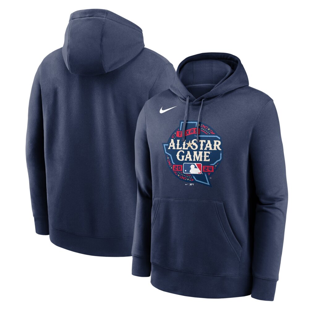 Men's Nike Navy 2024 MLB All-Star Game Logo Club Fleece Pullover Hoodie