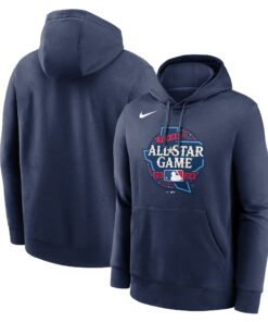 Men's Nike Navy 2024 MLB All-Star Game Logo Club Fleece Pullover Hoodie