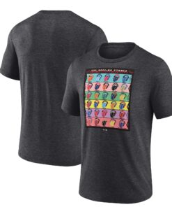 Men's Rolling Stones x MLB  Branded Heather Charcoal Tri-Blend T-Shirt