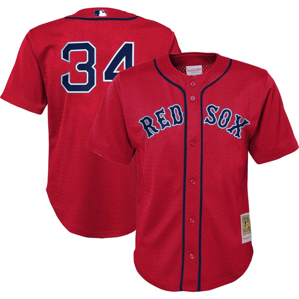 Preschool Boston Red Sox David Ortiz Mitchell & Ness Red Cooperstown CollectionÂ Mesh Batting Practice Jersey