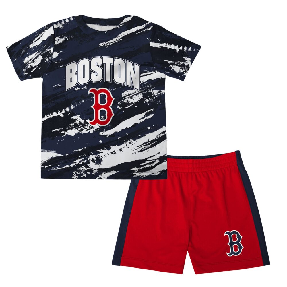 Preschool Boston Red Sox Navy/Red Stealing Homebase 2.0 T-Shirt & Shorts Set