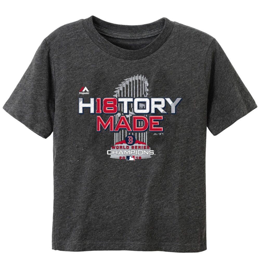 Toddler Boston Red Sox Majestic Heather Charcoal 2018 World Series Champions Locker Room T-Shirt