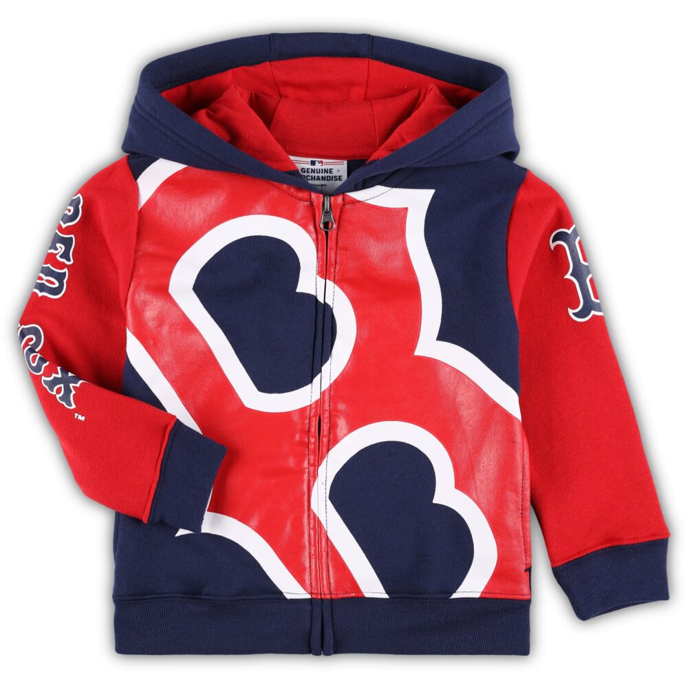 Toddler Boston Red Sox Navy Poster Board Full-Zip Hoodie