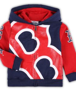 Toddler Boston Red Sox Navy Poster Board Full-Zip Hoodie