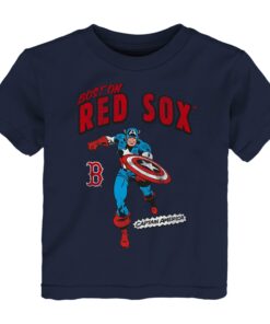 Toddler Boston Red Sox Navy Team Captain America Marvel T-Shirt