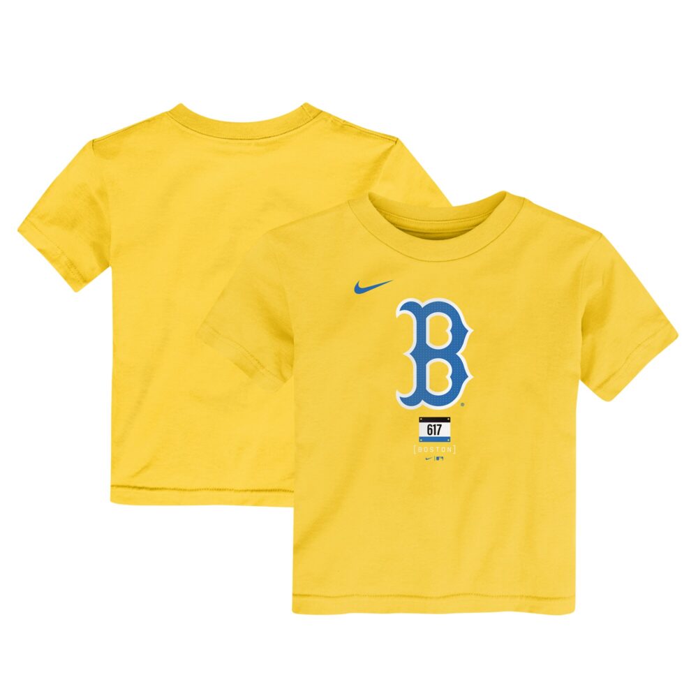 Toddler Boston Red Sox Nike Gold City Connect Large Logo T-Shirt