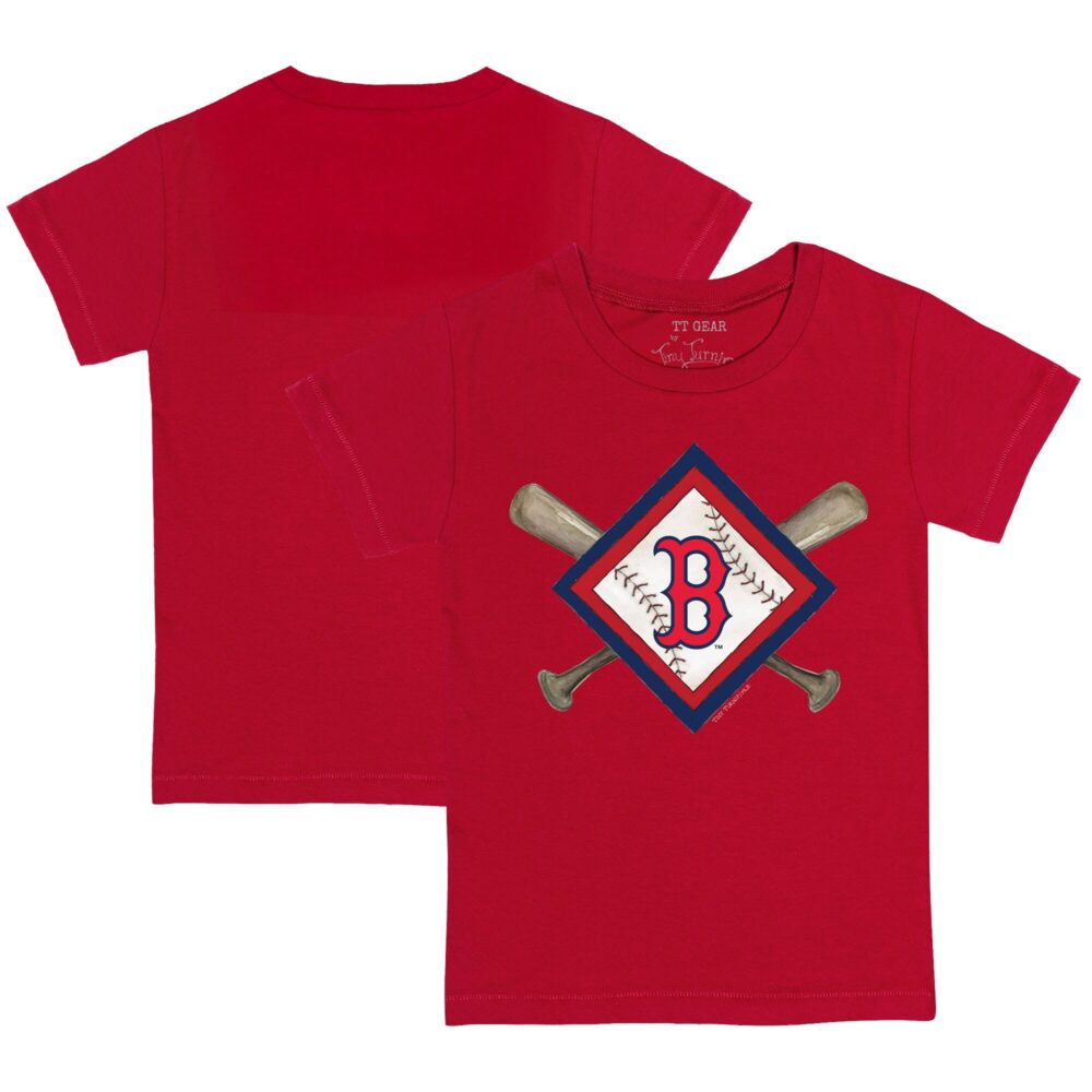 Toddler Boston Red Sox Tiny Turnip Red Diamond Cross Bats T-Shirt