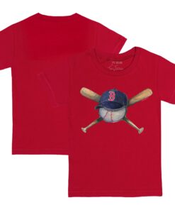 Toddler Boston Red Sox  Tiny Turnip Red Hat Cross Bats T-Shirt