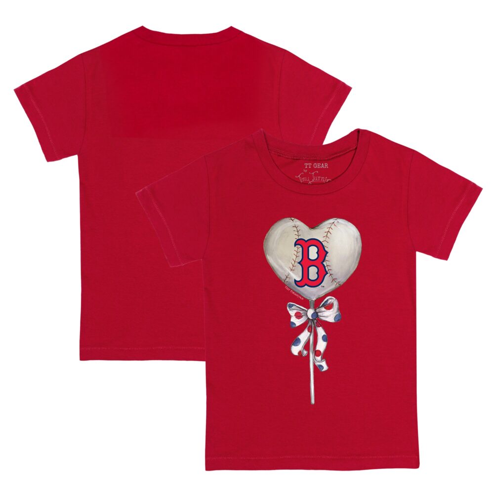 Toddler Boston Red Sox Tiny Turnip Red Heart Lolly T-Shirt