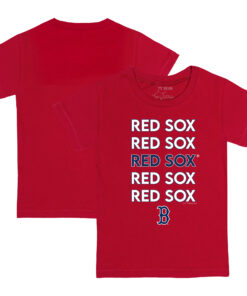 Toddler Boston Red Sox Tiny Turnip Red Stacked T-Shirt