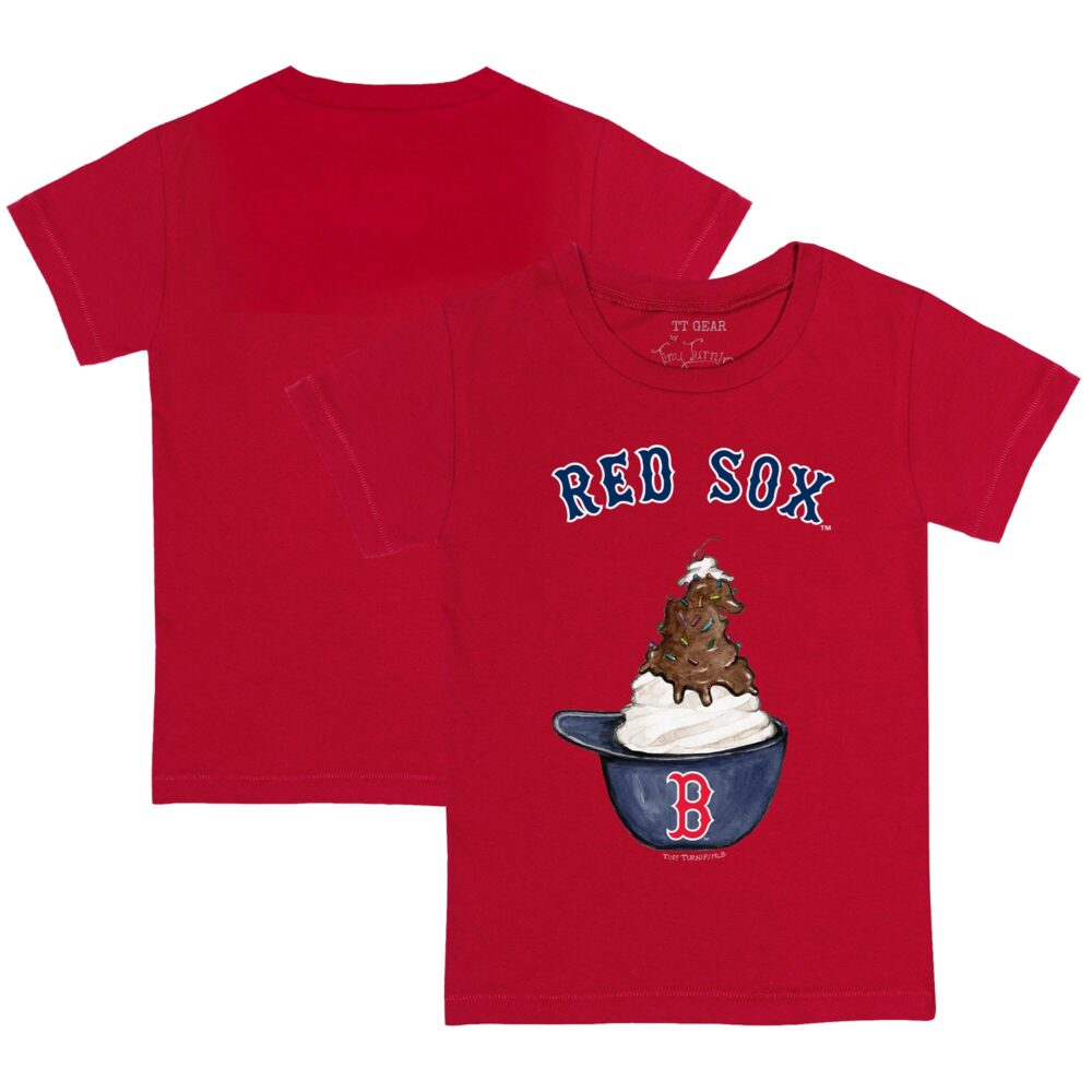 Toddler Boston Red Sox Tiny Turnip Red Sundae Helmet T-Shirt