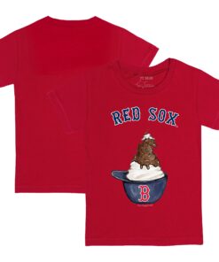 Toddler Boston Red Sox Tiny Turnip Red Sundae Helmet T-Shirt