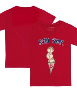 Toddler Boston Red Sox Tiny Turnip Red Triple Scoop T-Shirt