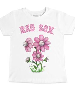 Toddler Boston Red Sox Tiny Turnip White Blooming Baseballs T-Shirt