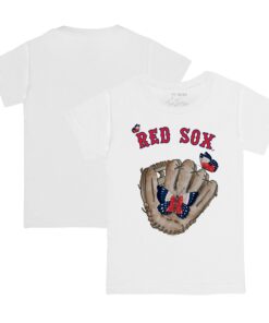 Toddler Boston Red Sox Tiny Turnip White Butterfly Glove T-Shirt