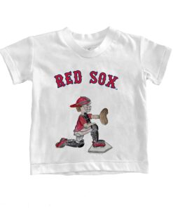 Toddler Boston Red Sox Tiny Turnip White Caleb the Catcher T-Shirt